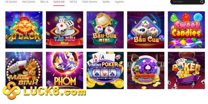 Trải nghiệm kho game tại Luck8